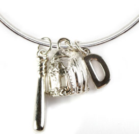 Charm Bangle Bracelet – Silver <em>Includes 3 Charms and 2 Gems</em>