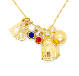 Charm Necklace – Gold  <em>Includes 3 Charms and 2 Gems</em>