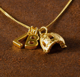 Charm Necklace – Gold  <em>Includes 3 Charms and 2 Gems</em>