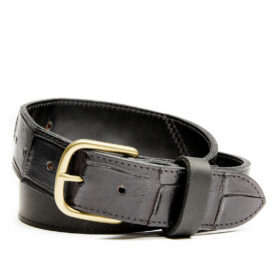 LUXE Exotic ShowBelt – Black CalfSKN™ and American Gator