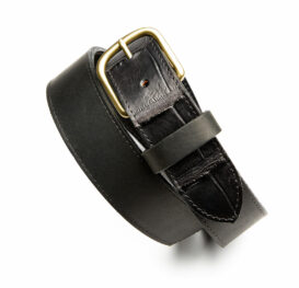 LUXE Exotic ShowBelt – Black CalfSKN™ and American Gator