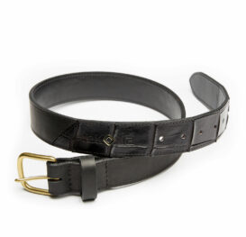 LUXE Exotic ShowBelt – Black CalfSKN™ and American Gator