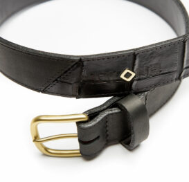 LUXE Exotic ShowBelt – Black CalfSKN™ and American Gator