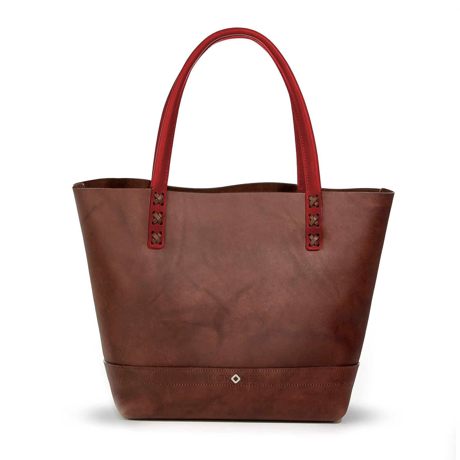 The Nokona Tote™ in Walnut Crunch™ and Japanese CalfSKN™ Accents
